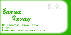 barna havay business card